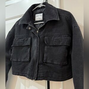 Highway Jeans Black Cropped Denim Jacket Size M